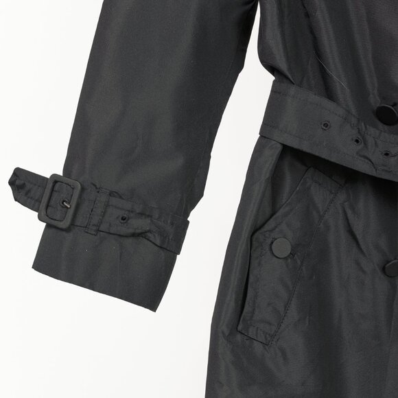 Prada Black Silk-Taffeta Belted Double-Breasted Trench Coat - Picture 5 of 11